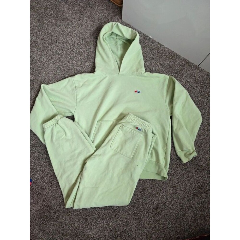 Melody Ehsani Signature Rose Heavy Fleece sweat Set Large L Mint Green